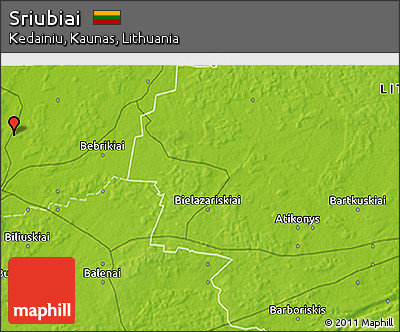 Physical 3D Map of Sriubiai
