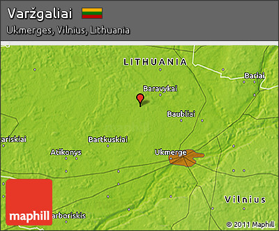 Physical 3D Map of Varžgaliai