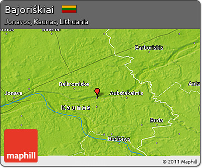 Physical 3D Map of Bajoriškiai