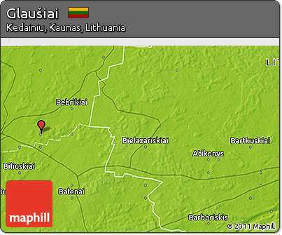 Physical 3D Map of Glaušiai
