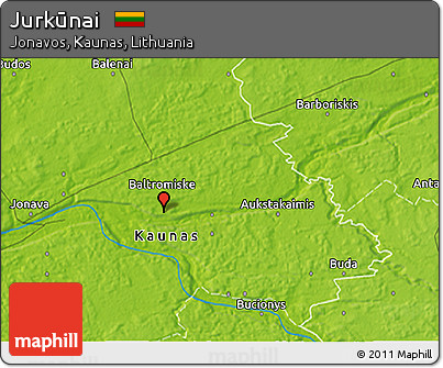 Physical 3D Map of Jurkūnai