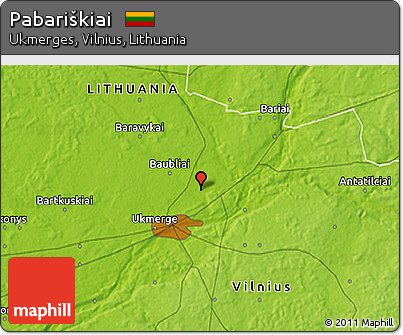 Physical 3D Map of Pabariškiai