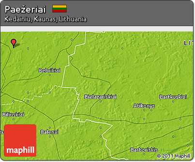 Physical 3D Map of Paežeriai