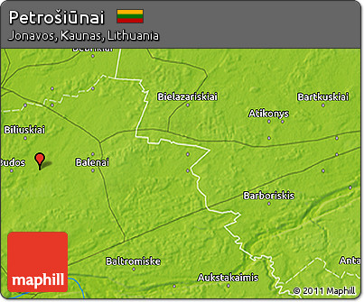 Physical 3D Map of Petrošiūnai