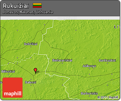 Physical 3D Map of Rukuižiai