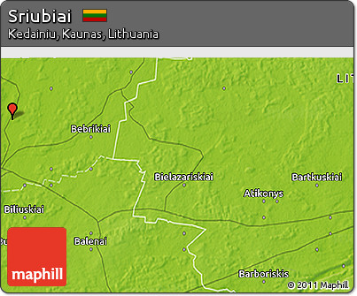 Physical 3D Map of Sriubiai