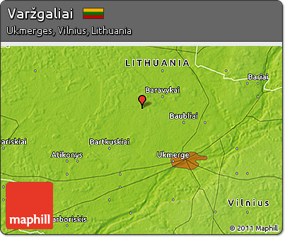 Physical 3D Map of Varžgaliai