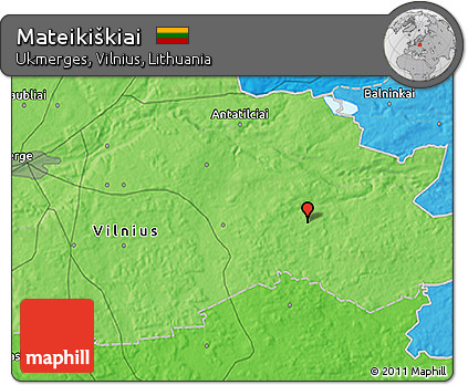 Political 3D Map of Mateikiškiai