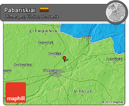 Political 3D Map of Pabariškiai