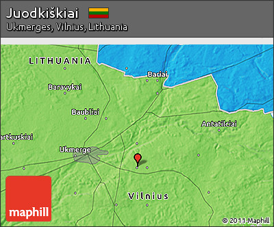 Political 3D Map of Juodkiškiai