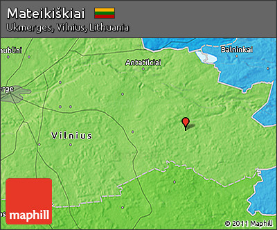 Political 3D Map of Mateikiškiai