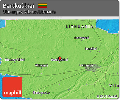 Political 3D Map of Bartkuškiai