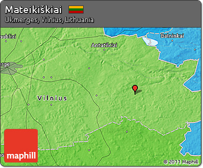 Political 3D Map of Mateikiškiai