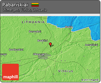 Political 3D Map of Pabariškiai