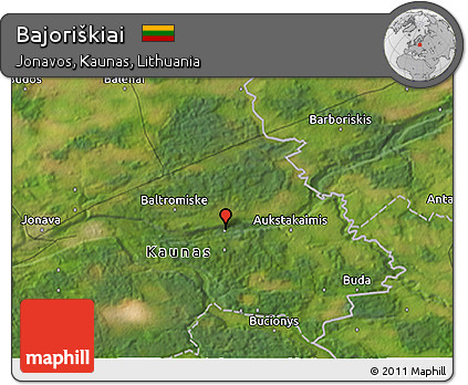 Satellite 3D Map of Bajoriškiai