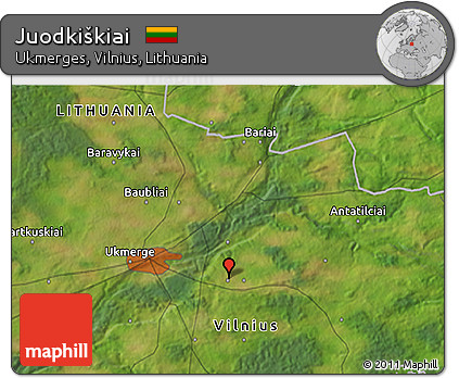 Satellite 3D Map of Juodkiškiai