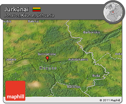 Satellite 3D Map of Jurkūnai