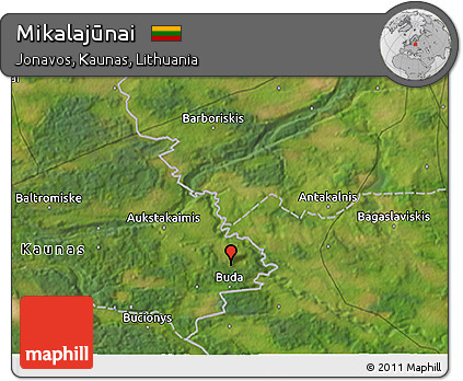 Satellite 3D Map of Mikalajūnai