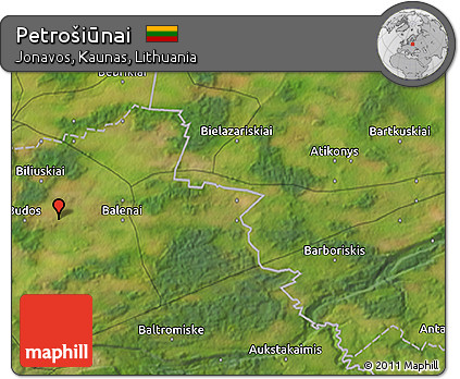 Satellite 3D Map of Petrošiūnai