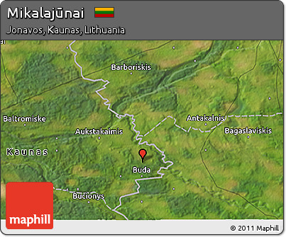 Satellite 3D Map of Mikalajūnai