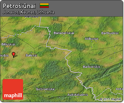 Satellite 3D Map of Petrošiūnai