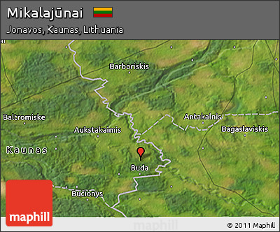 Satellite 3D Map of Mikalajūnai