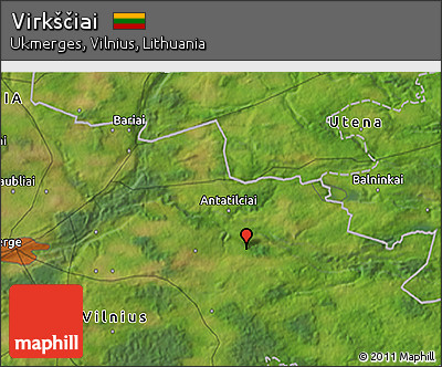 Satellite 3D Map of Virkščiai