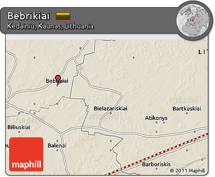Shaded Relief 3D Map of Bebrikiai