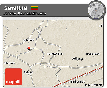 Shaded Relief 3D Map of Garniškiai