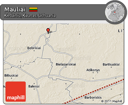Shaded Relief 3D Map of Mauliai