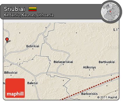 Shaded Relief 3D Map of Sriubiai