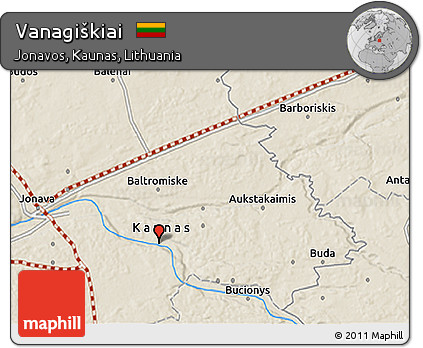 Shaded Relief 3D Map of Vanagiškiai