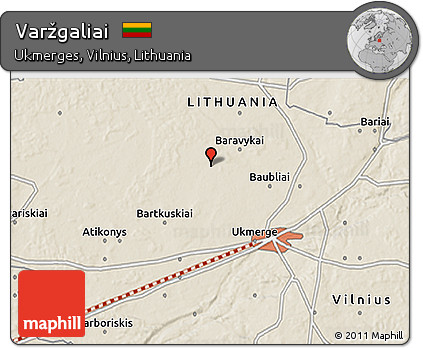Shaded Relief 3D Map of Varžgaliai