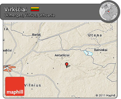 Shaded Relief 3D Map of Virkščiai