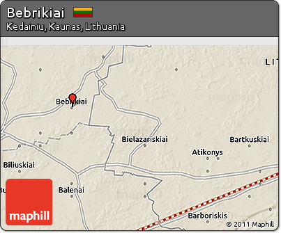 Shaded Relief 3D Map of Bebrikiai