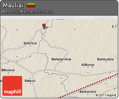 Shaded Relief 3D Map of Mauliai