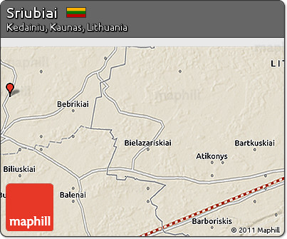 Shaded Relief 3D Map of Sriubiai