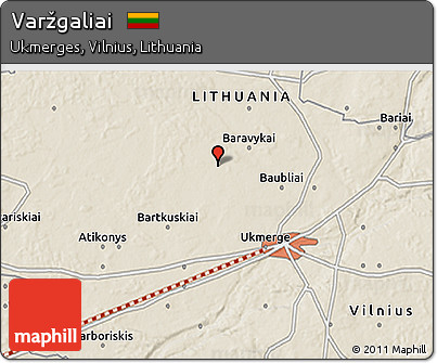 Shaded Relief 3D Map of Varžgaliai