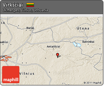 Shaded Relief 3D Map of Virkščiai