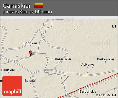 Shaded Relief 3D Map of Garniškiai
