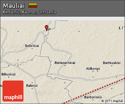 Shaded Relief 3D Map of Mauliai