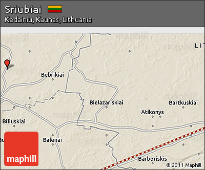 Shaded Relief 3D Map of Sriubiai