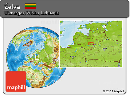 Physical Location Map of Želva