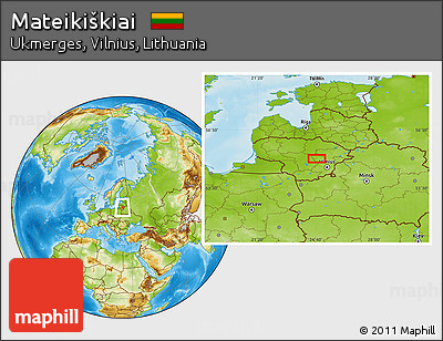 Physical Location Map of Mateikiškiai