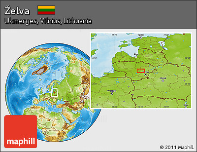 Physical Location Map of Želva