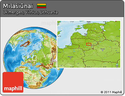 Physical Location Map of Milašiūnai