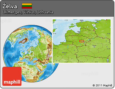 Physical Location Map of Želva