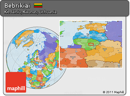 Political Location Map of Bebrikiai