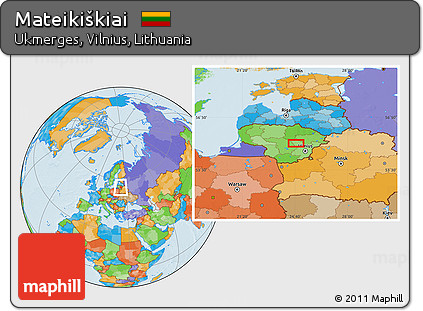 Political Location Map of Mateikiškiai