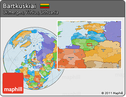 Political Location Map of Bartkuškiai